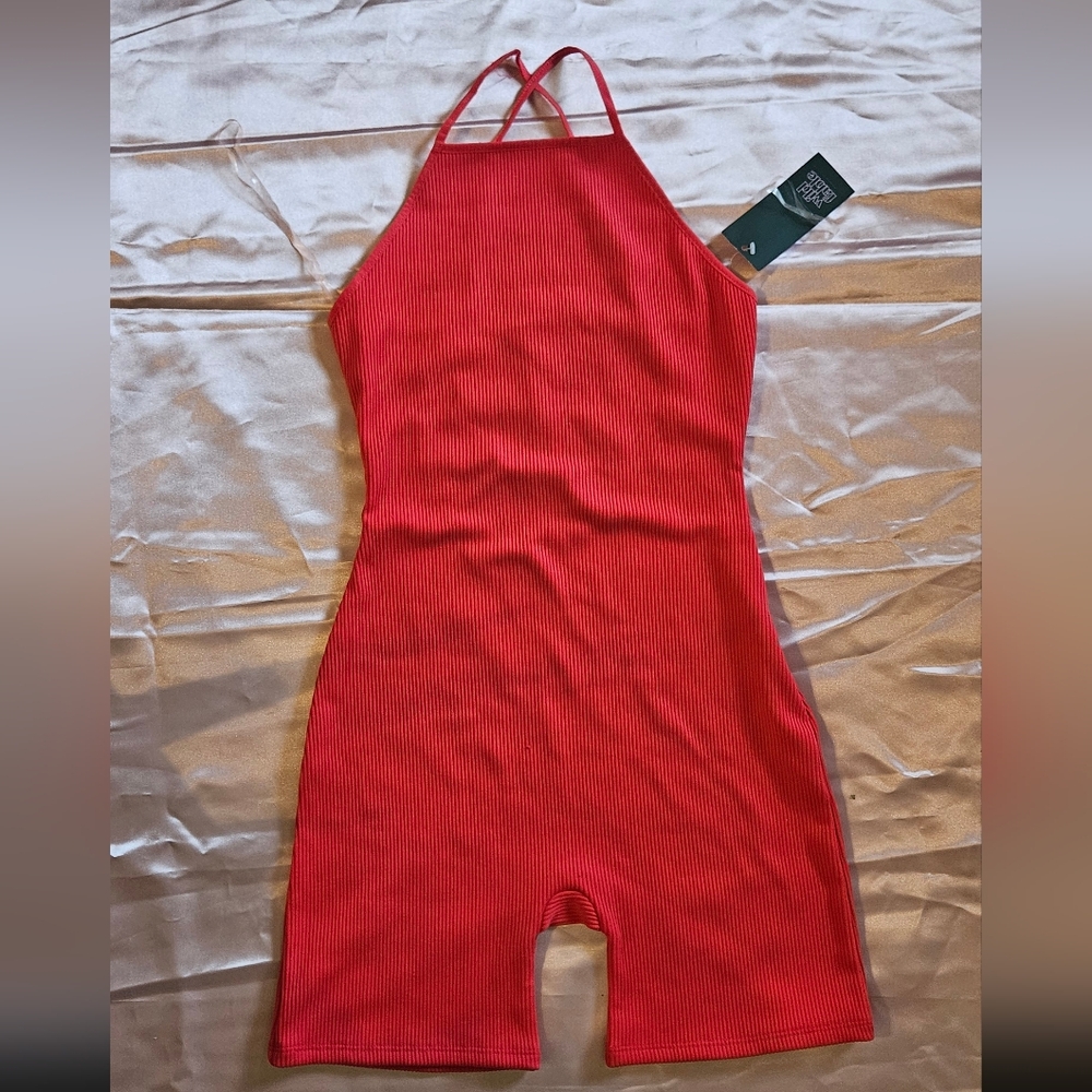 Wild Fable Red Ribbed Romper